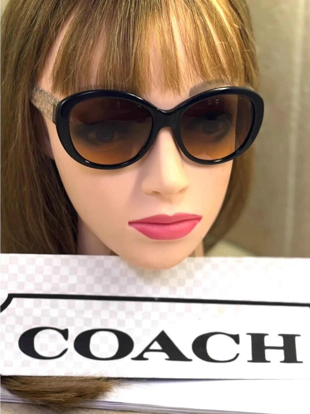 New Coach HC8106 (L083 Asha) 515105 Black/Crystal Sunglasses